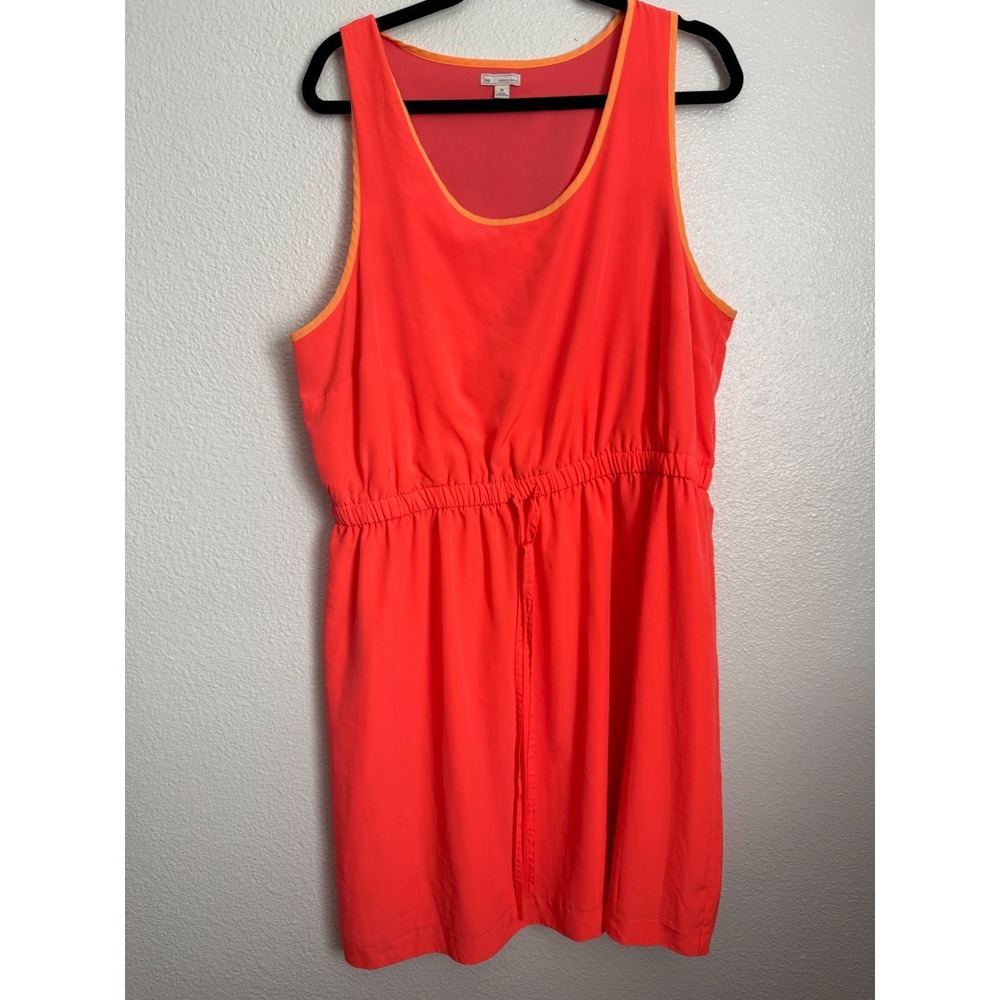 Gap Mini Sundress Womens XL Orange Scoop Neck Cinch Waist Sleeveless Outdoor